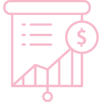 Icon of presentation screen show charts